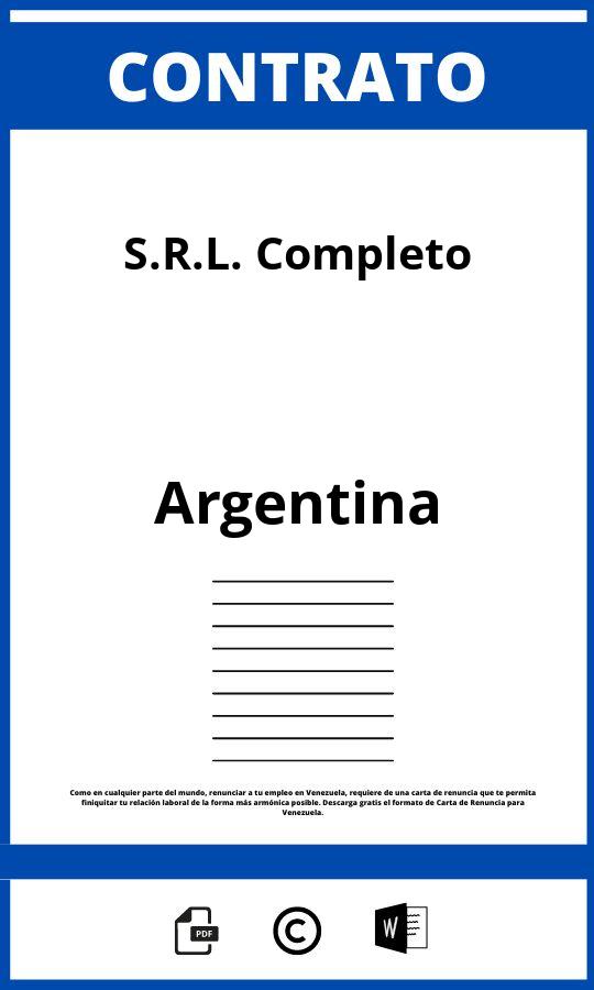 Contrato De S.R.L. Completo