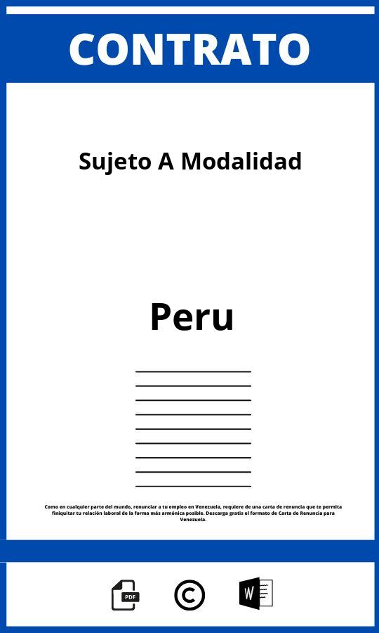 Contrato Sujeto A Modalidad Ejemplo