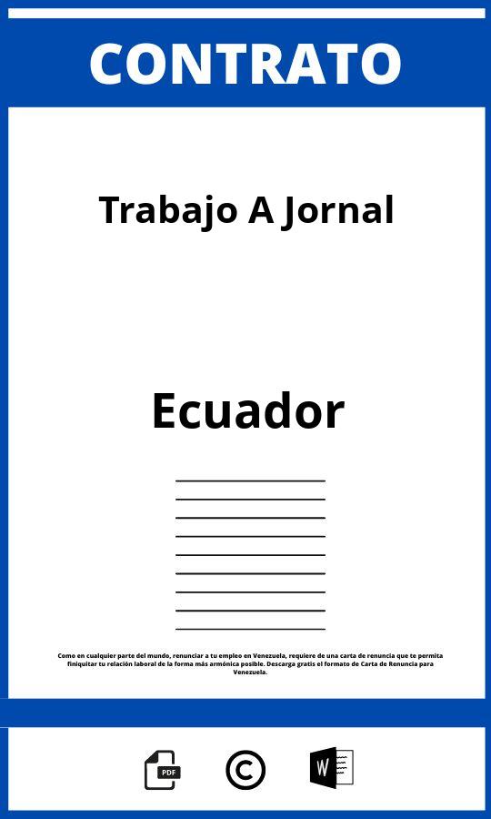 Contrato De Trabajo A Jornal Ecuador 2024