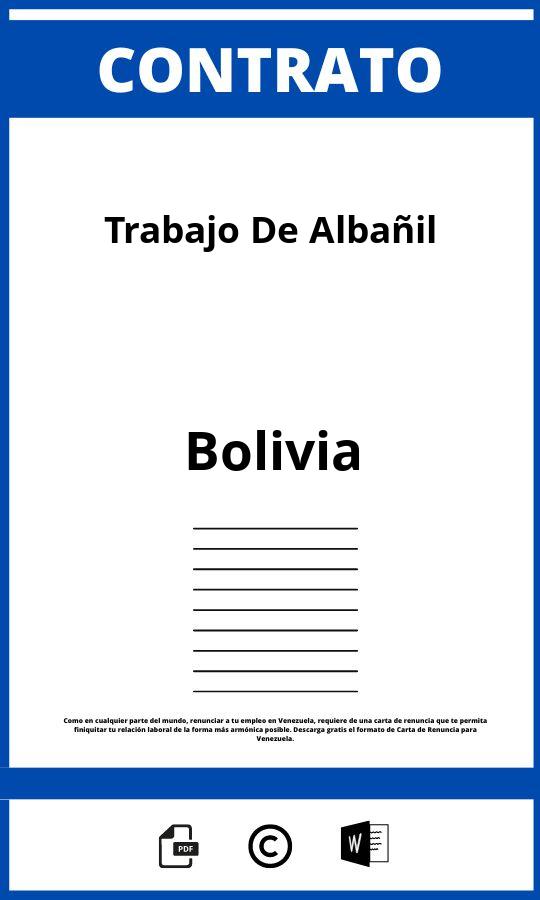 Contrato De Trabajo De Albañil