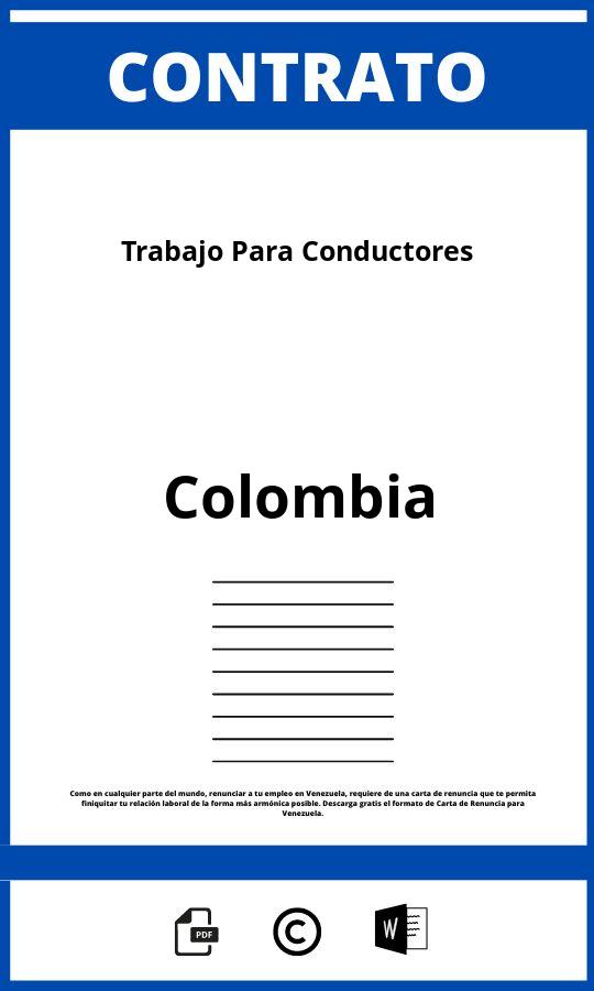 Contrato De Trabajo Para Conductores En Colombia