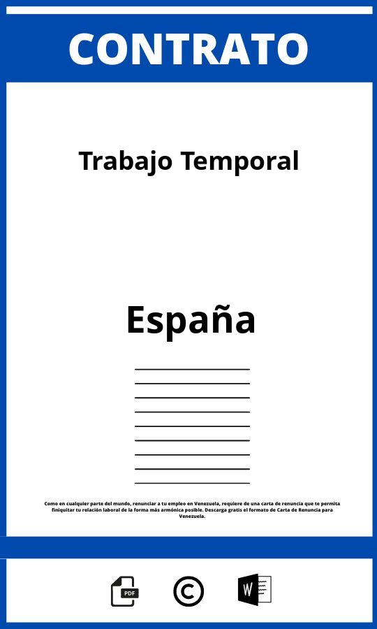 Contrato De Trabajo Temporal Ejemplo