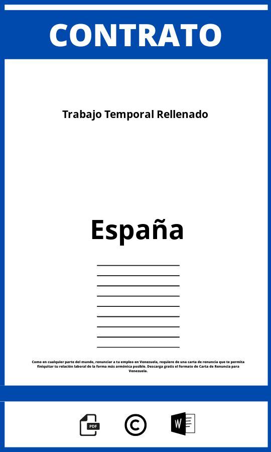 Contrato De Trabajo Temporal Rellenado