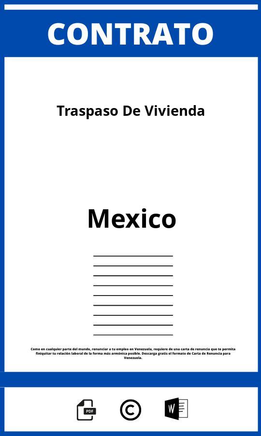 Contrato De Traspaso De Vivienda