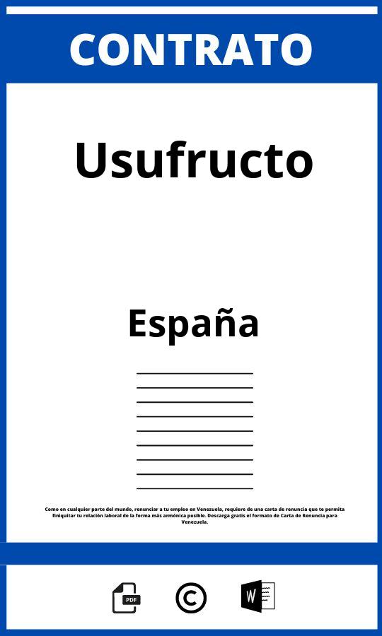 Contrato De Usufructo España