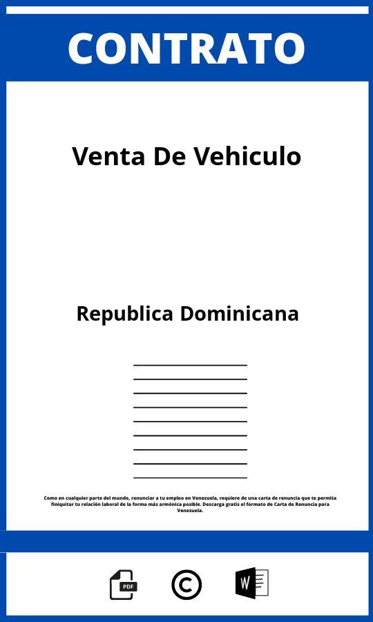 Contrato De Venta De Vehiculo